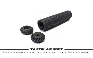 Taktik HONEYCOMB 긴 소음기 억제기 추적 모듈 ABS CF 검정