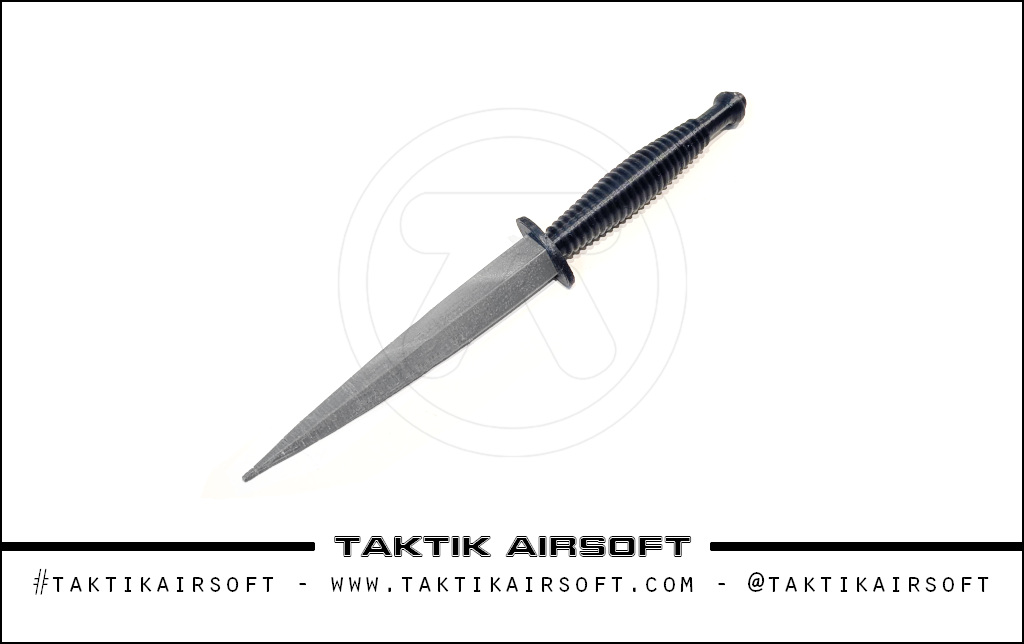 TAKTIK Fairbairn Sykes Commando Knife Reproduction ABS TPU Black Silver